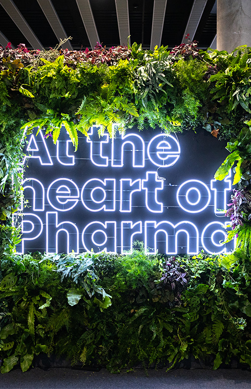 At the heart of pharma neon sign