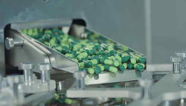 pills in manufacturing process