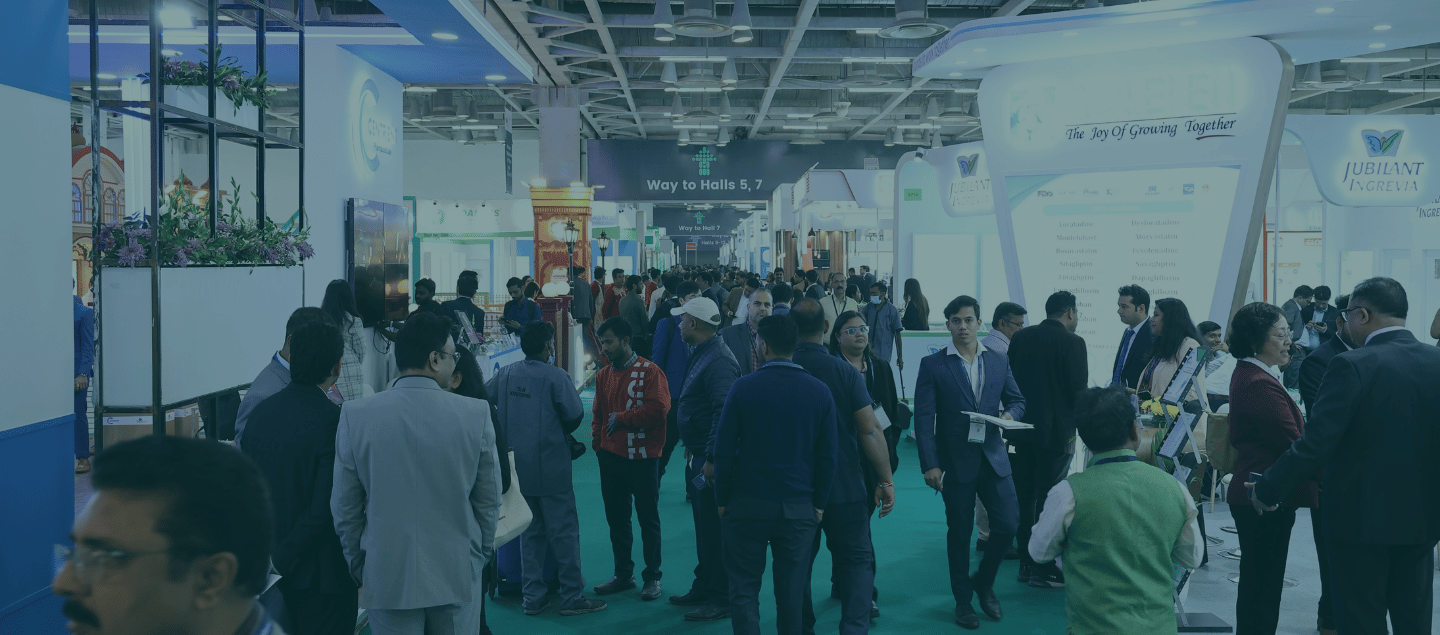 Attendees and exhibitors at CPHI India